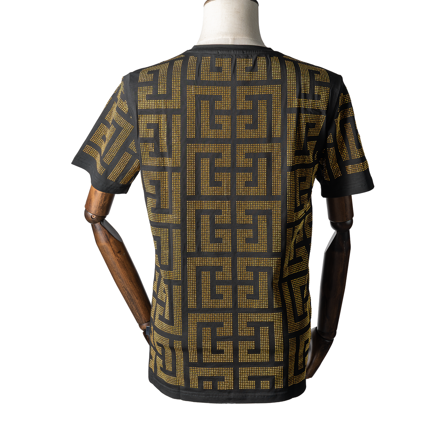 Greek Key Pattern Men's Crew Neck Dress Shirt