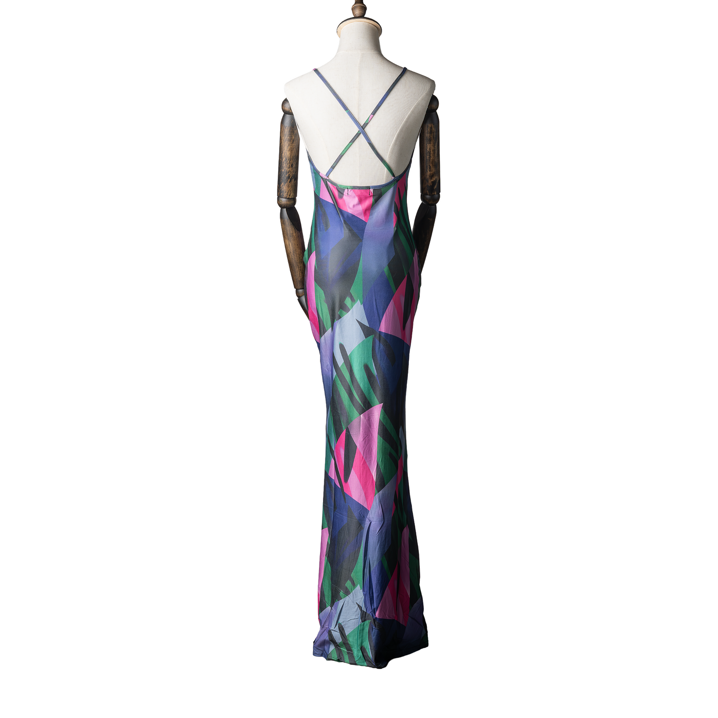 Colorblind Crisscross Backless Maxi Dress