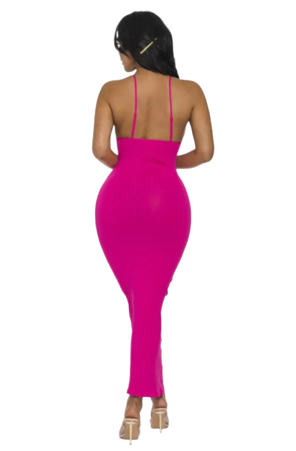 Ribbed Strap Bodycon Maxi Dress