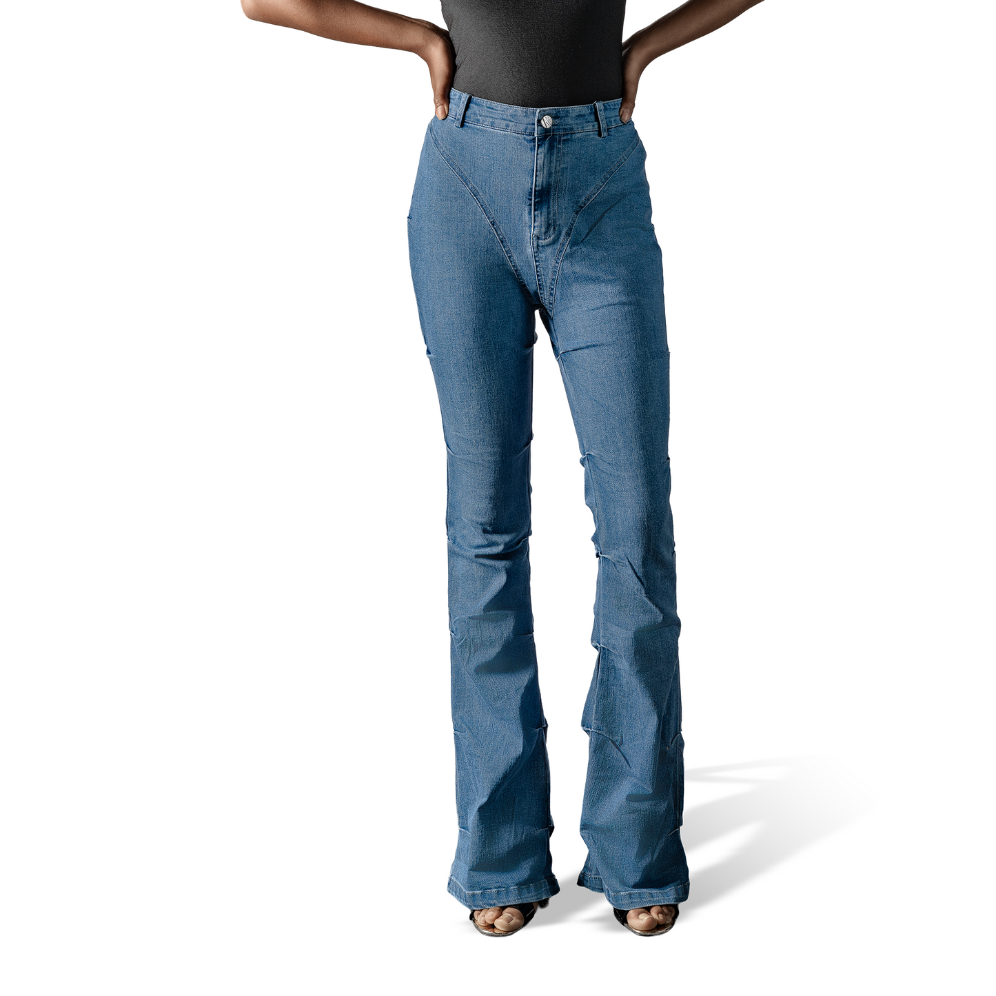 Pinched Denim Jeans