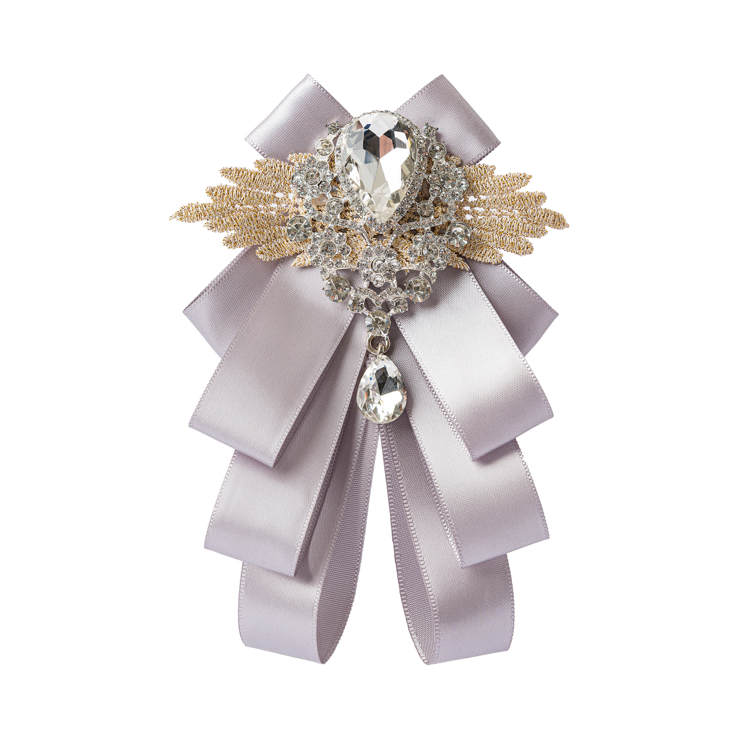 Rhinestone Ribbon Bow Ties Lavender