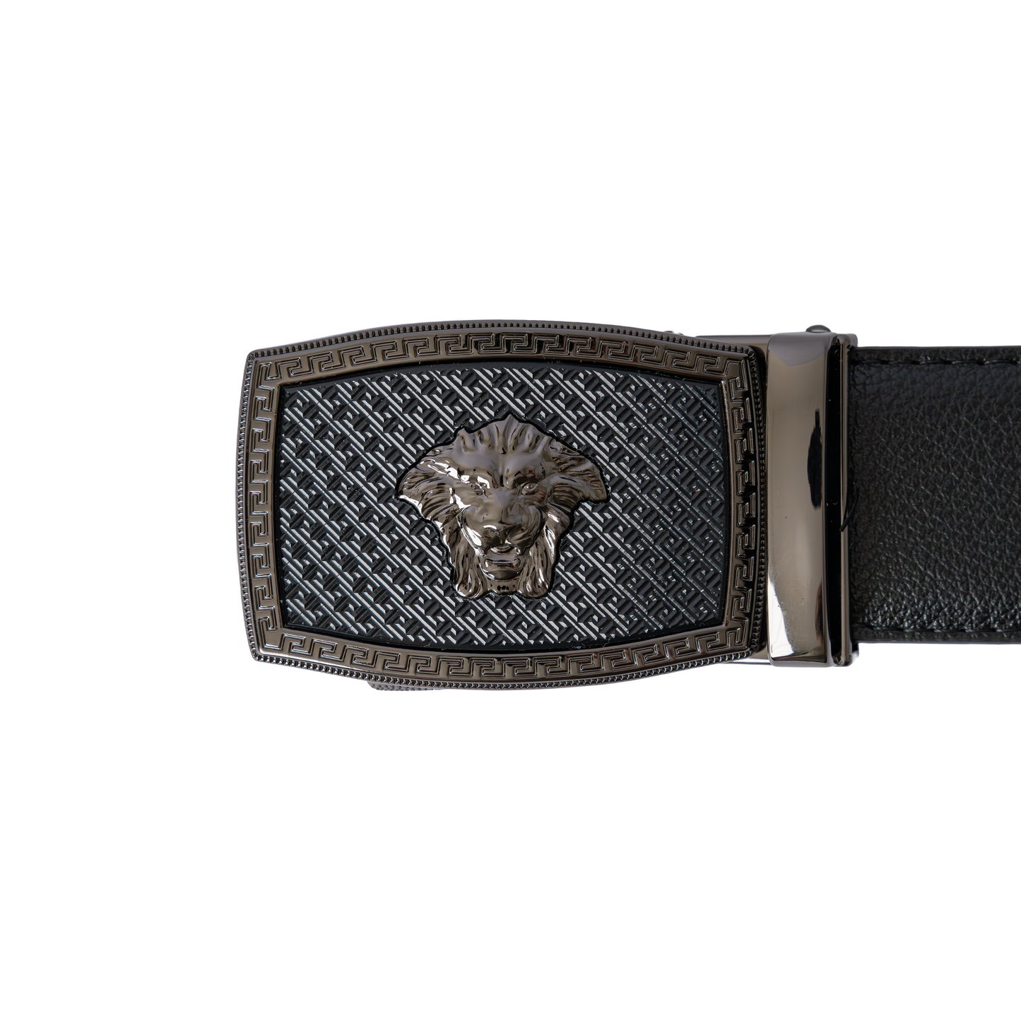 Mens Leather Lion Head Buckle Belt