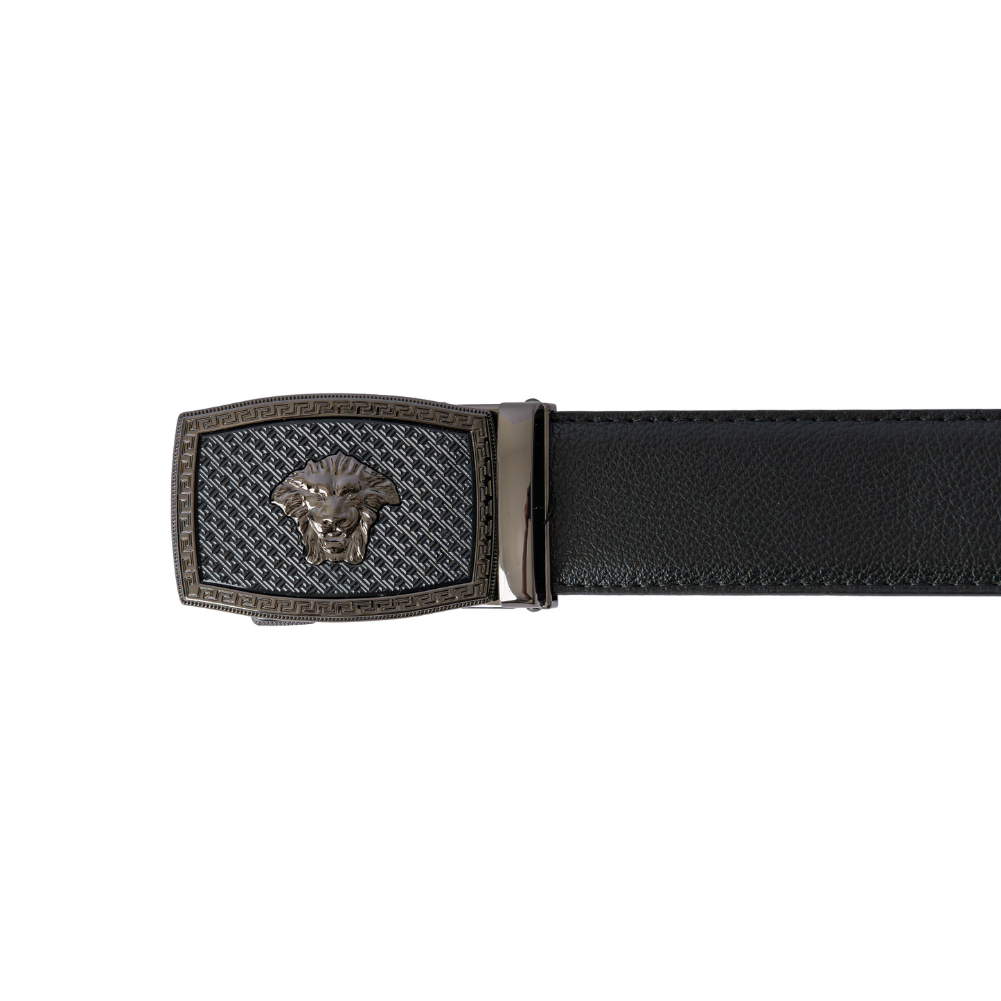 Mens Leather Lion Head Buckle Belt