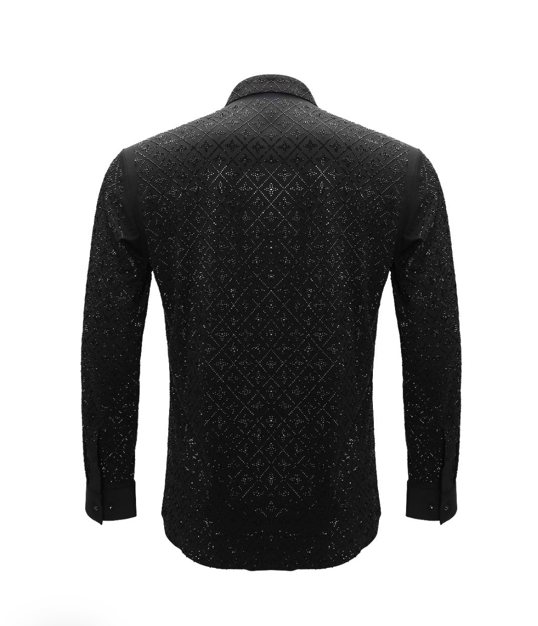 Black/Black Dress Shirt with Embellishments