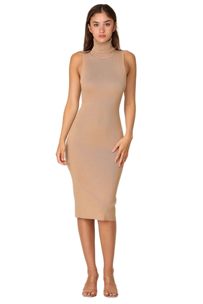 Bodycon Sweater Dress MD1388 Lt Beige