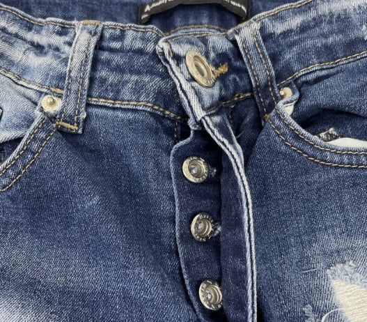 Slim Fit Distressed Jeans