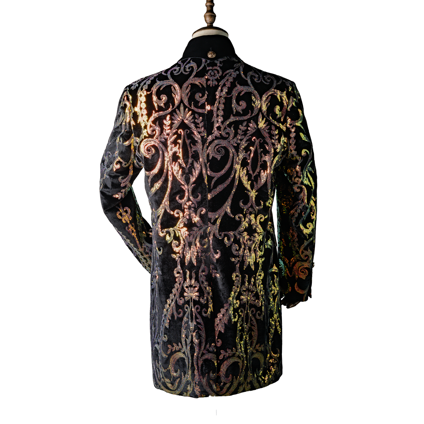 Velvet Tornasol Sequin Long Coat
