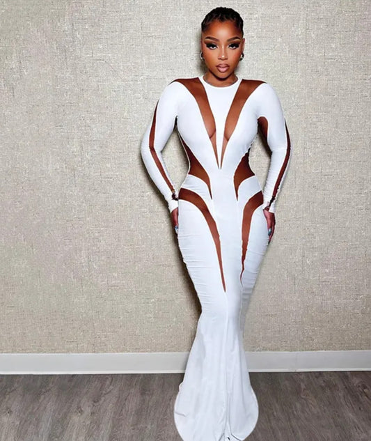 Mesh Bodycon Maxi Dress