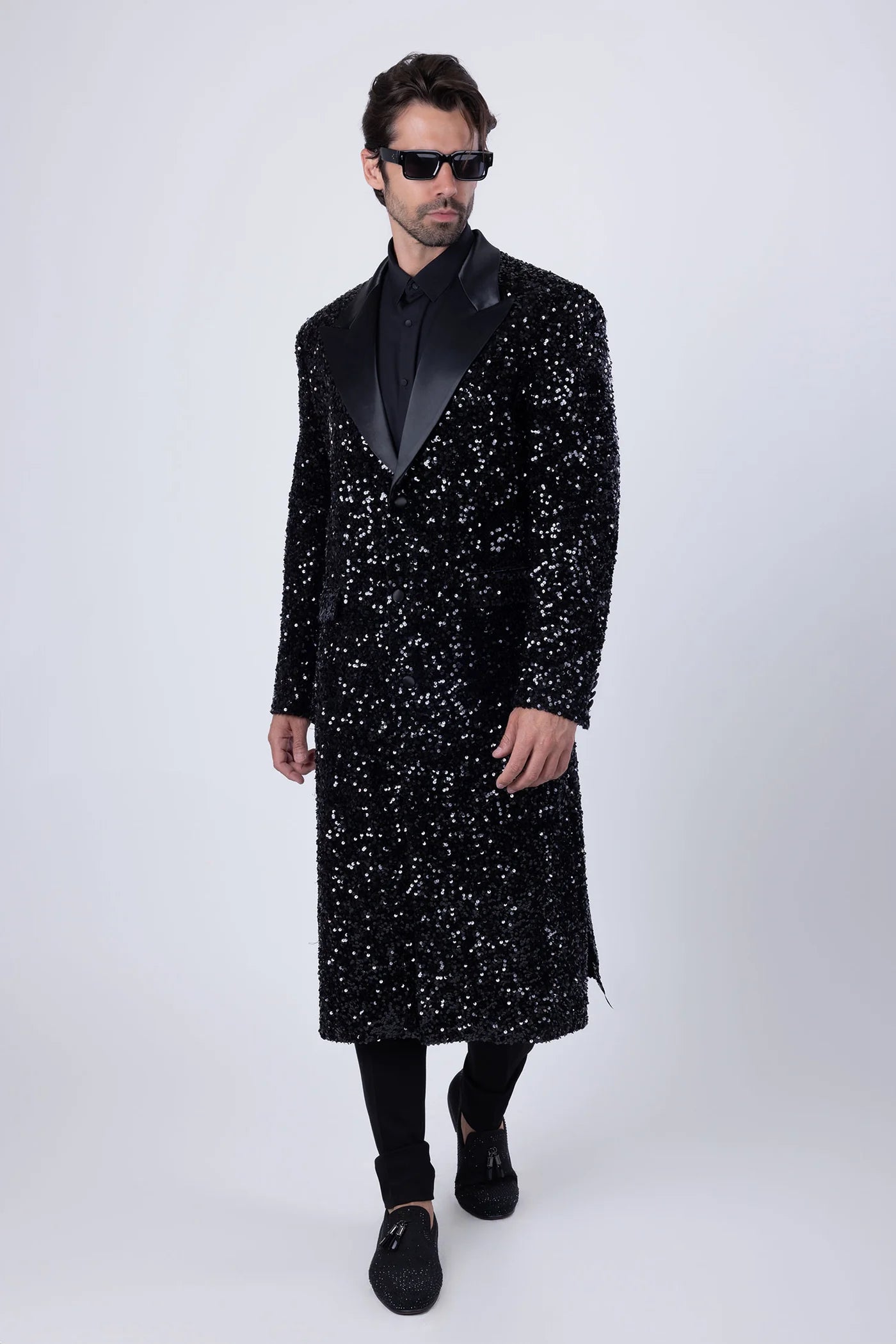 Barabas Tovira Sequin Long Coat