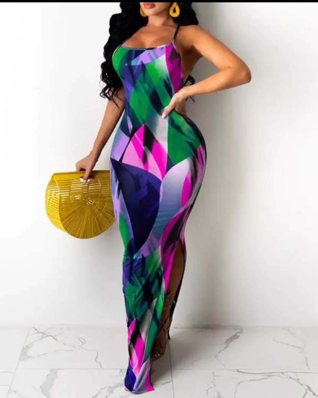 Colorblind Crisscross Backless Maxi Dress