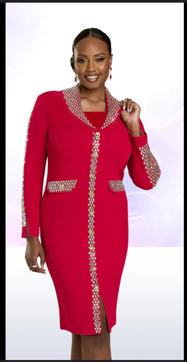 Donna Vinci Knit Red Dress