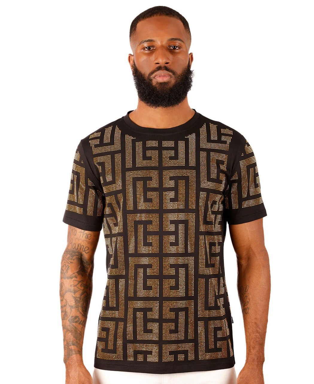 Greek Key Pattern Men's Crew Neck T-Shirt