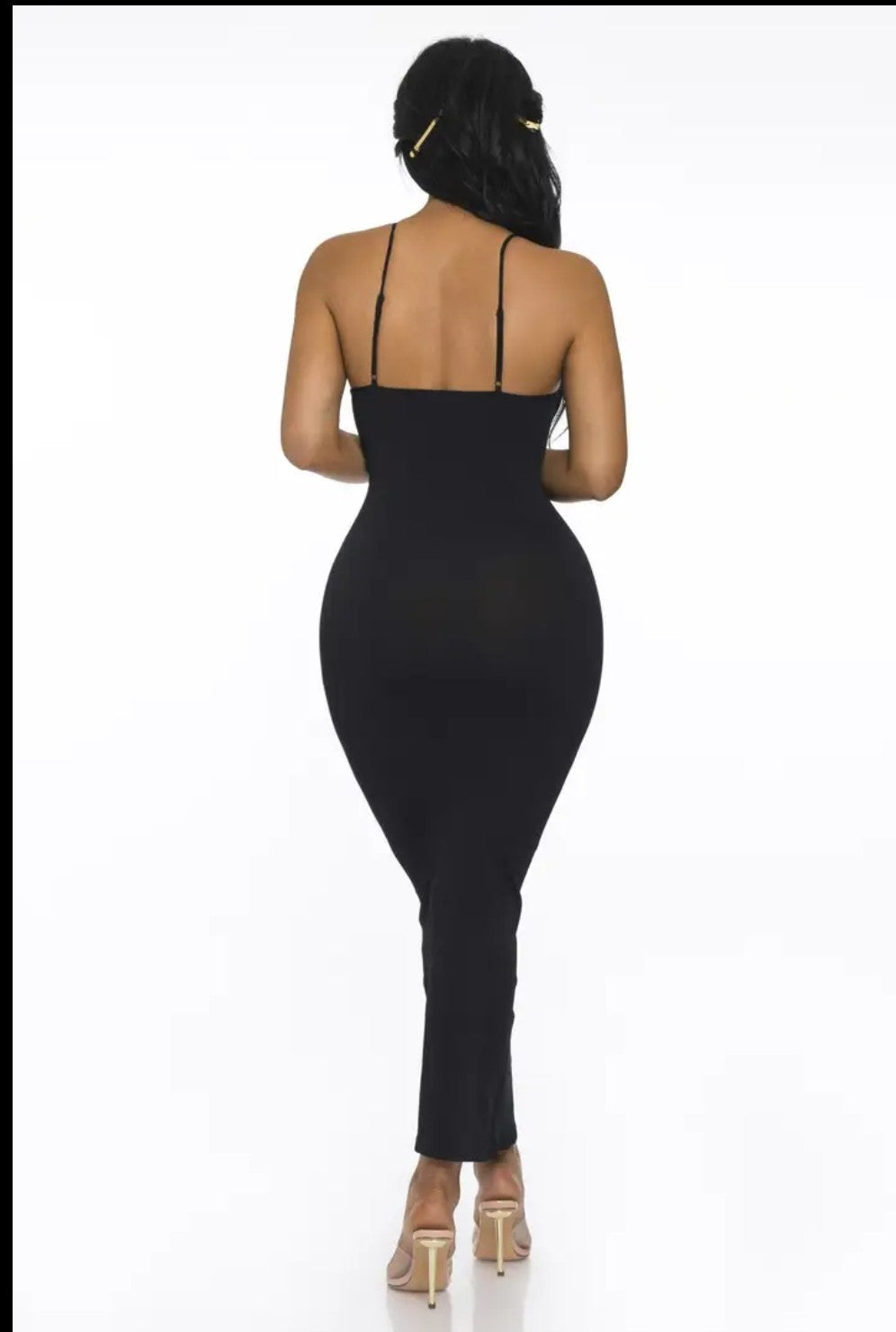 Ribbed Spaghetti Strap Bodycon Maxi Dress