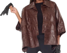 Crinkled Novelty Faux Leather Brown
