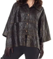 Crinkled Novelty Faux Leather Black