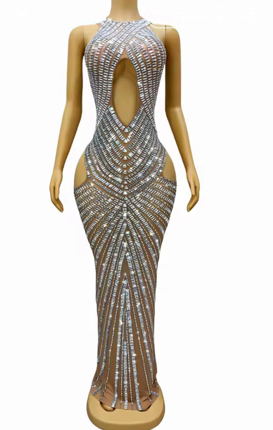 Crystal Cut Out Maxi Dress